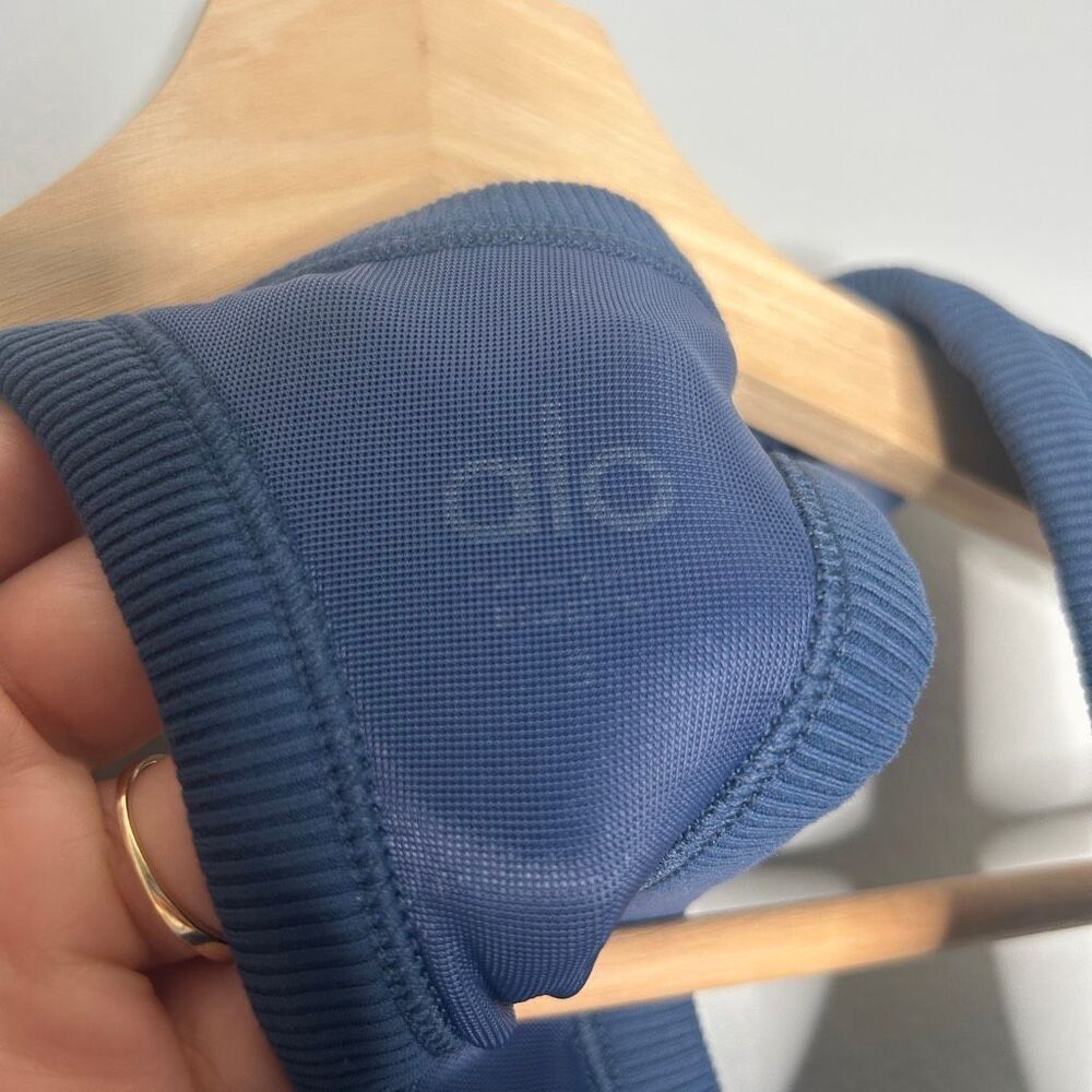 ALO YOGA Support Ribbed Racerback Tank In Rich Navy - Picture 7 of 7